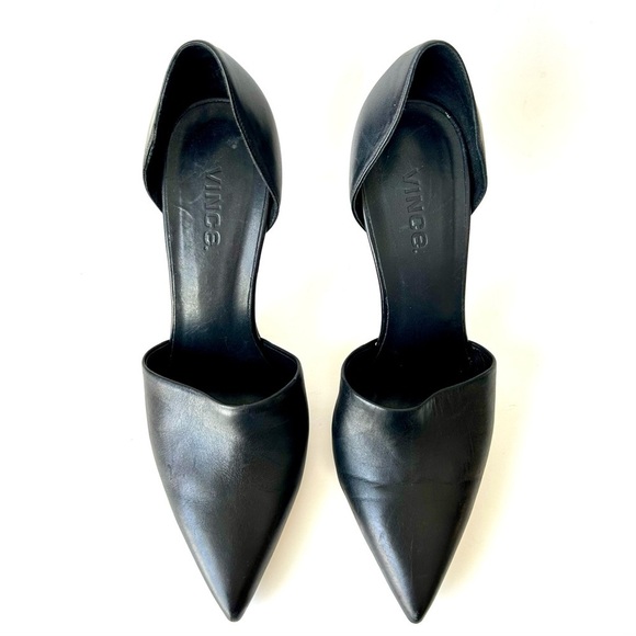 VINCE Claire Choked Up Leather D'Orsay Pumps Black Leather Pointed Toe Size 8.5 - Picture 6 of 9
